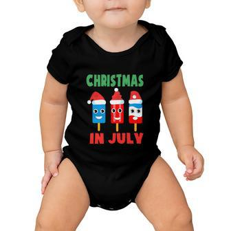 Gift For Christmas In July Ice Pops In Santa Hat Baby Onesie - Monsterry