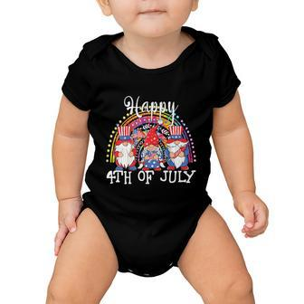 Gnomes Patriotic American Flag Funny Cute Gnomes 4Th Of July Cool Gift Baby Onesie - Monsterry