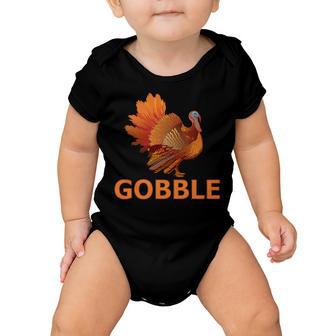 Gobble Turkey Thanksgiving Tshirt Baby Onesie - Monsterry CA