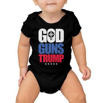 God Guns & Donald Trump V2 Baby Onesie - Monsterry