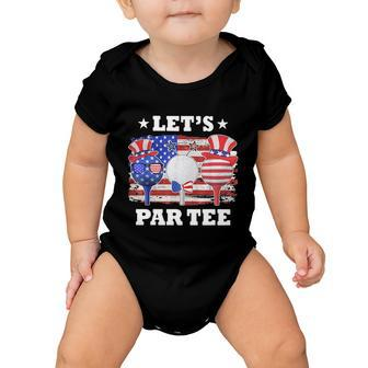 Golf Lets Par Tee American Flag Independence Golf 4Th July Baby Onesie - Monsterry DE