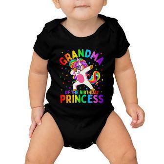 Grandma Of The Birthday Princess Girl Dabbing Unicorn Gift Baby Onesie - Monsterry DE