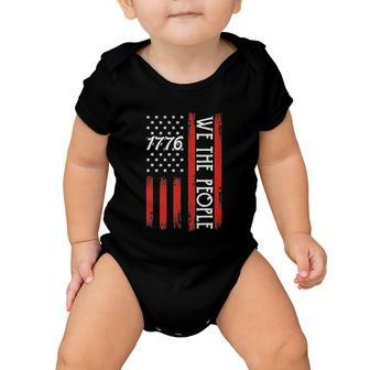 Happy 4Th Of July 1776 American Flag Baby Onesie - Monsterry