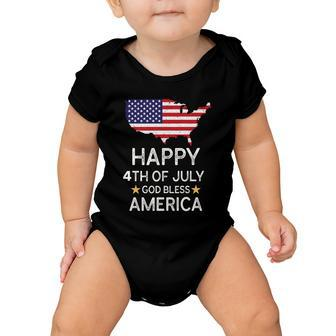 Happy 4Th Of July Independence Day God Bless America Gift Baby Onesie - Monsterry DE