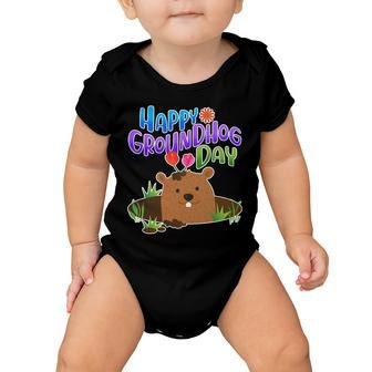 Happy Groundhog Day Tshirt V2 Baby Onesie - Monsterry