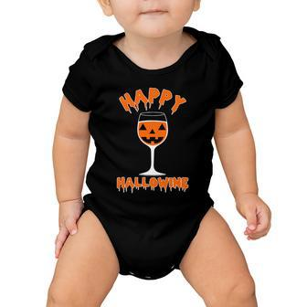 Happy Hallowine Funny Halloween Wine Tshirt Baby Onesie - Monsterry UK