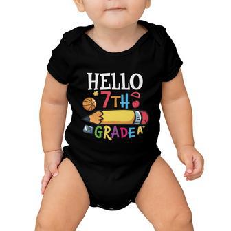 Hello 7Th Grade Pencil First Day Of School Back To School Baby Onesie - Monsterry DE