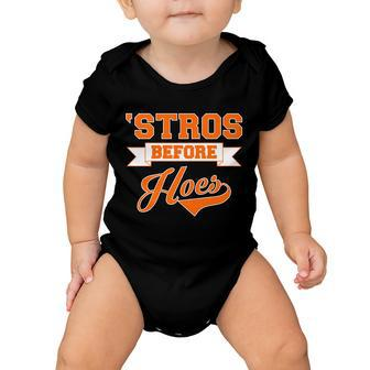 Houston Stros Before Hoes Baseball Script Tshirt Baby Onesie - Monsterry