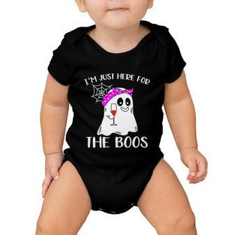 Im Just Here For The Boos Boo Halloween Quote Baby Onesie - Monsterry DE