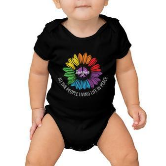 Imagine All The People Living Lgbt Pride Month Baby Onesie - Monsterry
