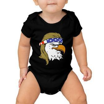 Independence 4Th Of July Usa American Flag Eagle Mullet Gift Baby Onesie - Monsterry CA