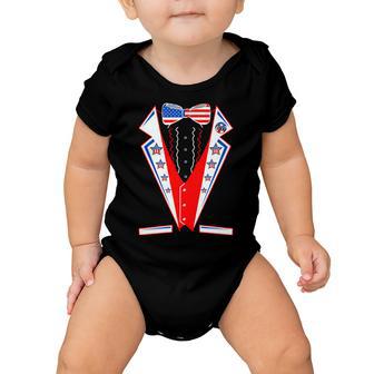 Independence Day Usa Tuxedo Tux Tshirt Baby Onesie - Monsterry AU