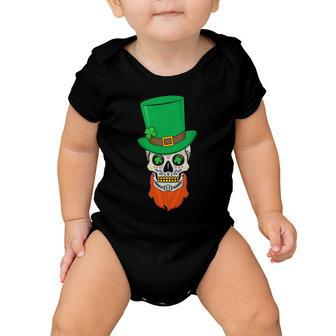 Irish Sugar Skull St Patricks Day Tshirt Baby Onesie - Monsterry AU