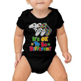 Its Ok To Be Different Autism Awareness Video Gamer Baby Onesie - Monsterry UK