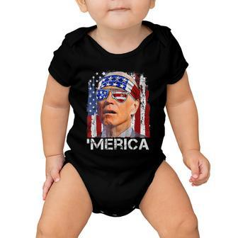 Joe Biden 4Th Of July Merica Men Women American Flag Baby Onesie - Monsterry DE