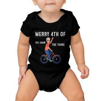 Joe Biden Falls Off His Bike Funny Biden Bike V4 Baby Onesie - Monsterry DE