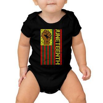 Juneteenth Flag Independence Day Vintage Celebration Baby Onesie - Monsterry