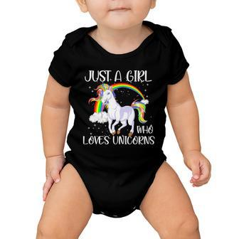 Just A Girl Who Loves Unicornsjust A Girl Who Loves Unicorns Baby Onesie - Monsterry UK