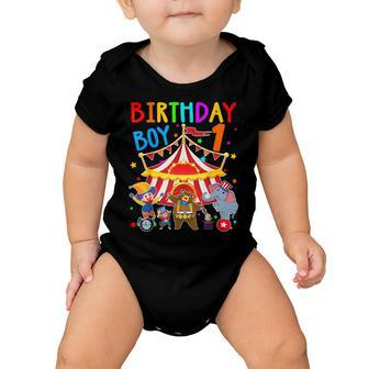 Kids 1St Birthday Boy Themed 1 Year Old Circus Carnival Bday Baby Onesie - Seseable