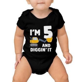 Kids Construction Truck 5Th Birthday Boy 5 Year Old Meaningful Gift Baby Onesie - Monsterry CA
