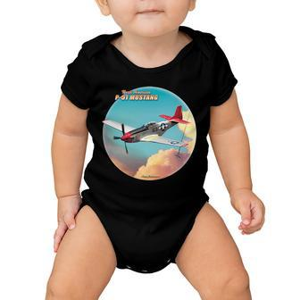 Larry Grossman - P-51 Mustang Plane Tshirt Baby Onesie - Monsterry CA