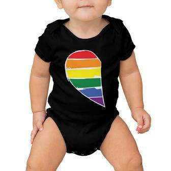 Left Half Of Heart Lgbt Gay Pride Lesbian Bisexual Ally Quote Baby Onesie - Monsterry DE