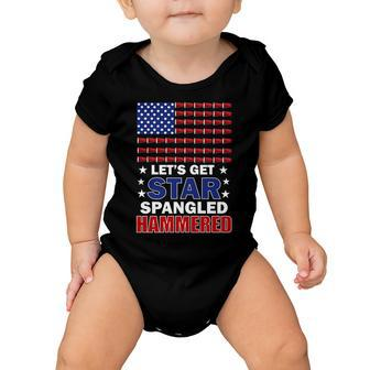 Lets Get Star Spangled Hammered Tshirt Baby Onesie - Monsterry UK