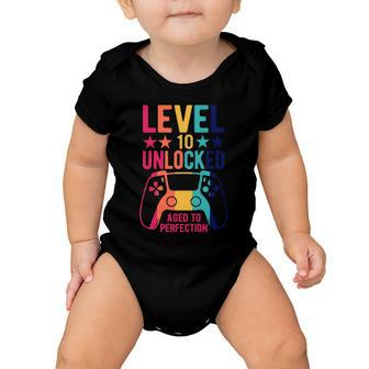 Level 10 Unlocked Awesome Since 2012 10Th Birthday Gamer Video Game Graphic Design Printed Casual Daily Basic Baby Onesie