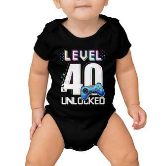 Level 40 Unlocked Video Game 40Th Birthday Boy Gamer Baby Onesie
