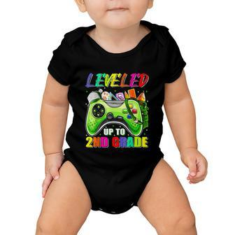Leveled Up To 2Nd Grade Gamer Back To School First Day Boys Baby Onesie - Monsterry