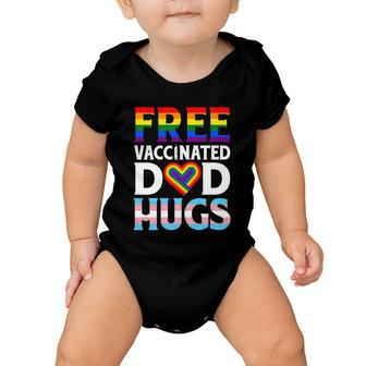 Lgbt Flag Proud Dad Free Dad Hugs Gay Lesbian Pride Rainbow Gift Baby Onesie - Monsterry