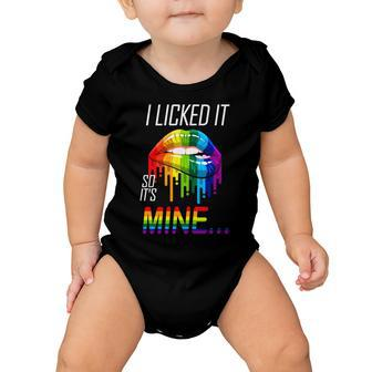 Lgbt I Licked It So Its Mine Gay Pride Lips Tshirt Baby Onesie - Monsterry AU