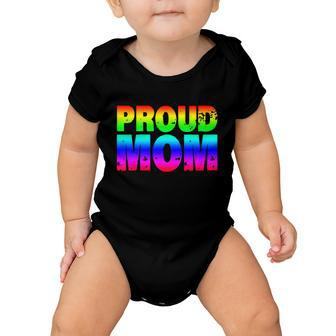 Lgbt Proud Mom Lgbtq Flag Gay Pride Mother Cool Gift Baby Onesie - Monsterry DE