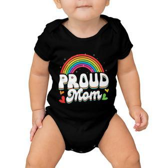 Lgbtq Rainbow Proud Mom Mothers Day Gay Lesbian Lgbt Cool Gift Baby Onesie - Monsterry