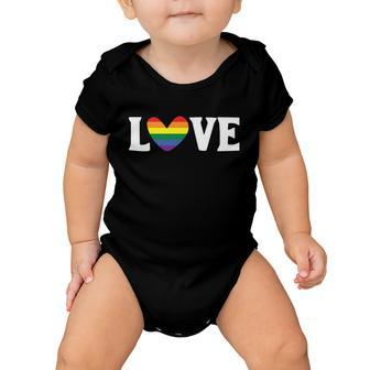 Love Heart Lgbt Gay Pride Lesbian Bisexual Ally Quote Baby Onesie - Monsterry DE