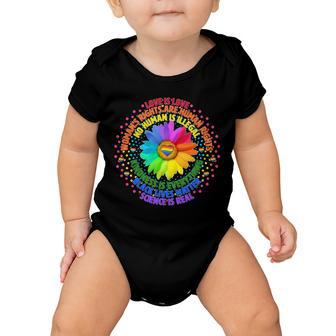 Love Is Love Rainbow Flower Unity Tshirt Baby Onesie - Monsterry UK