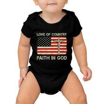 Love Of Country Faith In God Funny 4Th Of July Christian Baby Onesie - Monsterry CA