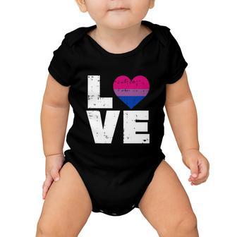 Love Vintage Heart Lgbt Bisexual Colors Gay Flag Pride Gift Baby Onesie - Monsterry