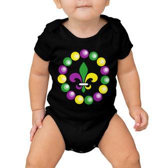 Mardi Gras Beads V2 Baby Onesie - Monsterry CA