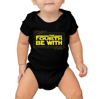 May The Fourth Be With You Box Logo Tshirt Baby Onesie - Monsterry