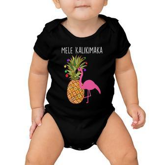 Mele Kalikimaka Flamingo Christmas Tshirt Baby Onesie - Monsterry