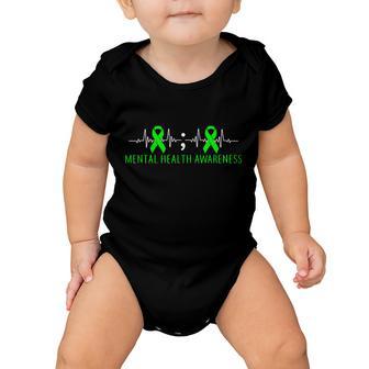 Mental Health Awareness Pulse Ribbon Baby Onesie - Monsterry AU