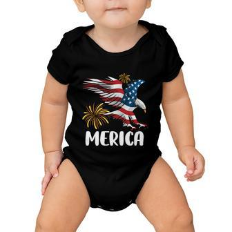 Merica Bald Eagle Mullet Cute Funny Gift 4Th Of July American Flag Meaningful Gi Baby Onesie - Monsterry