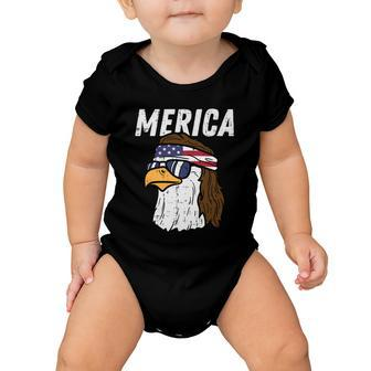 Merica Bald Eagle Mullet Sunglasses Fourth July 4Th Patriot Cool Gift V2 Baby Onesie - Monsterry DE