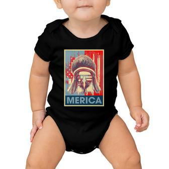 Merica Eagle Mullet 4Th Of July Vintage American Us Flag Gift Baby Onesie - Monsterry