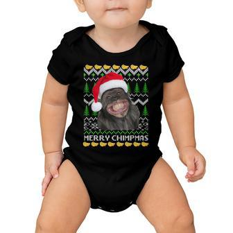 Merry Chimpmas Monkey Ugly Christmas Sweater Tshirt Baby Onesie - Monsterry