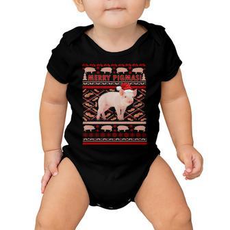 Merry Pigmas Christmas Pig Ugly Sweater Tshirt Baby Onesie - Monsterry AU