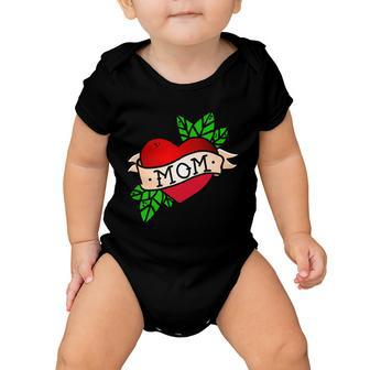 Mom Heart Tattoo Love Tshirt Baby Onesie - Monsterry