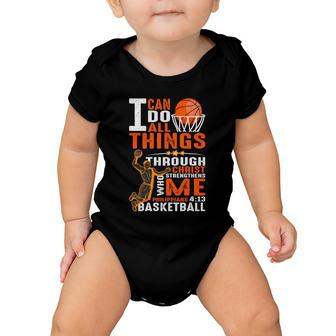 Motivational Basketball Christianity Quote Christian Basketball Bible Verse Baby Onesie - Monsterry