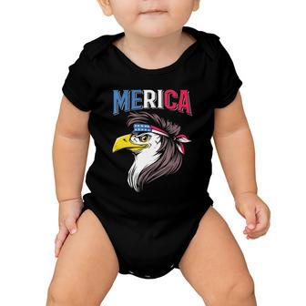Mullet Eagle American Flag Usa Bird 4Th Of July Merica Gift Baby Onesie - Monsterry